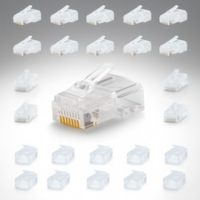 100x RJ45 CAT5 CAT5e Modular Plug Network Connector Gold Plated Internet Router picture