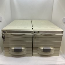 Set Of 2 Vintage 1990’s Exponent Lockable Floppy Disc/ CD Storage Box W/ Keys picture