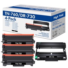 3PK TN760 Toner+1PK DR730 Drum Unit for Brother MFC-L2710DW HL-L2395DW Printer picture