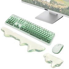 1 PCS Abstract Green Clear Gel Mountain Keyboard And Mouse Wrist Rest Set picture