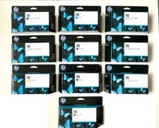 New Genuine Sealed HP 70 Set of 10 Inkjet Cartridges Z2100 Z5200 130ml 2020-2021 picture