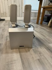 Dell A525 2.1 Computer Speakers Powered Subwoofer Set Silver Black TH760 Tested picture