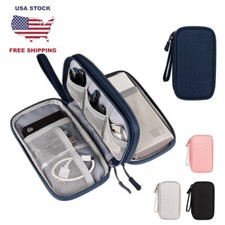 Travel Organizer Bag Cable Storage Pouch Case Portable Waterproof Double Layers picture