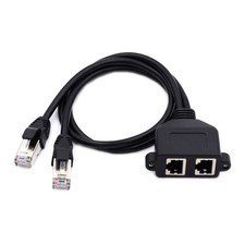 NFHK Dual Ports UTP Cat6 Male to Female LAN Ethernet Network Extension Cable ... picture