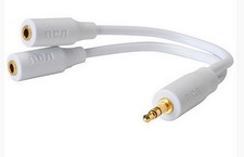 Headphone Earbud Y Splitter Adapter Cable 3.5mm RCA Jack, Smart Iphone, Ipad. picture