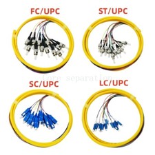 12 Fiber FC ST SC LC UPC SingleMode SM 9/125 Bunch Fiber Optic Pigtail 1m picture