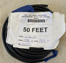 TiniFiber TF6OS2PLO 50Ft 6-Strand OS2 Micro Armored Plenum Fiber Optic Cable-New picture