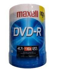 Maxwell DVD-R Discs 4.7GB/16X/120 MIN New Sealed Pack of 100 piece. picture