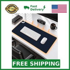 Large Heated Desk Pad, Smart Temp Control, 5-Level Heat Mouse Pad, Blue | Adj... picture
