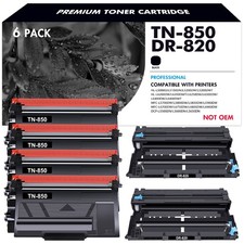 6PK DR820 Drum & TN850 Black Toner fits for Brother TN820 HL-L5000D L6250DW picture
