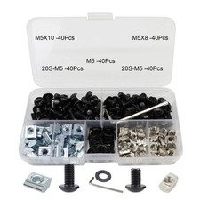 200Pcs 2020 Aluminum Extrusion Hardware Kit - M5 T Slot Nuts, Bolts & Screws ... picture