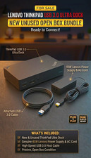 NEW Unused Lenovo ThinkPad USB 3.0 Ultra Dock (40A8) + Power Adapter USB 3 Cable picture
