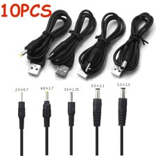 USB A Male to 2.0/2.5/3.5/4.0/5.5mm Connector 5V DC Charger Power Cable Cord 10X picture