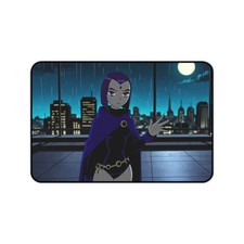 Raven Teen Titans DC Comics Desk Mat XL Mouse Pad Moonlit Rooftop Night picture