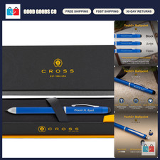 Personalized Multifunction Metallic Blue Pen with Stylus - 3-in-1 Design, Gift I picture