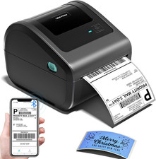 Bluetooth Shipping Label Printer with Built-In Label Bin | D450BT 4X6 Thermal La picture