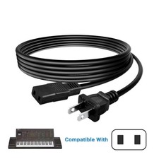 8ft 2-Prong Square AC Power Cord Cable for Yamaha Model PSR-6300 Keyboard Synth picture