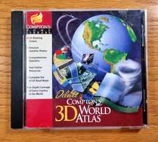 Compton's Deluxe 3D World Atlas PC CD-Rom Home Library for Windows 95 Computer picture