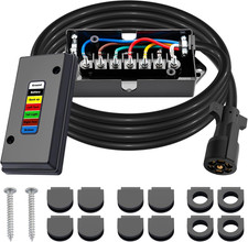 7 Way Trailer Wiring Harness Kit 8 FT Trailer Cord with 7 Pin Trailer Plug and J picture