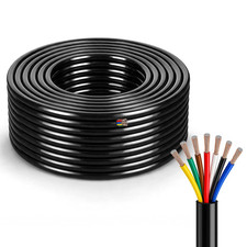 7 Way Trailer Wire 50FT, 14 Gauge 7 Conductor Trailer Wiring Harness Kit, 7 Pin picture