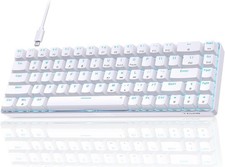 TMKB T68SE White 68Key Compact LED Wired Mechanical Keyboard Blue Switch picture