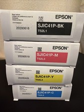 Epson SJIC41P Gloss Black, Cyan, Magenta, Yellow Ink Cartridges ColorWorks C4000 picture
