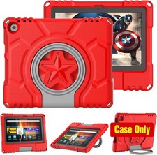 Case for 8in Tablet - Shockproof Kid-Proof Cover with Handle Stand, Red picture