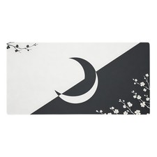 Moon Sakura Zen Duality Gaming Mouse Pad Extended Desk Mat Minimalist B&W Art picture
