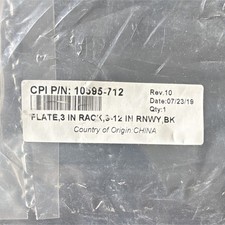 CPI 10595-712 3U 19 in Rack-Mounted Flat Plate Bracket, 3-1/2 in, Black picture