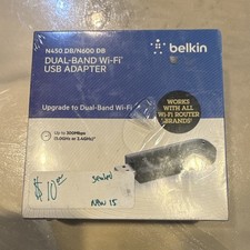 Belkin N450 DB/N600 DB Dual-Band WiFi USB Adapter 300 Mbps PC Black F9L450 picture