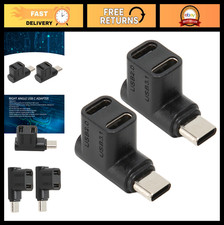 2-Pack 90 Degree USB C 3.1 Adapter, Male to Dual Female Right Angle Connector, 1 picture