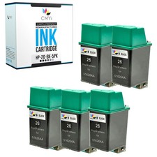 CMYi 5PK Compatible 26 Black Ink Cartridges fits HP DeskJet 520 540 550 550C 560 picture