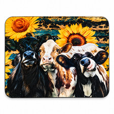 Cow Sunflower Mouse Pad Western Farmhouse Country Non Slip Computer Desk Mat picture