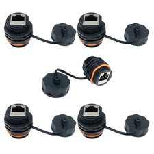 5PCS Waterproof Shielded CAT6A/6/5E/5 RJ45 Panel Mount Coupler Female Joint picture