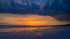 Landscape coast sunset beach nature orange sky outdoors Custom Gaming Mat Desk picture