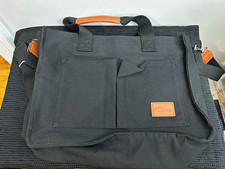 Black Messenger Bag Canvas with Padded Strap picture