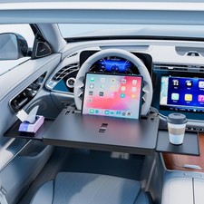2-in-1 Extendable Steering Wheel Tray - Adjustable Car Desk for Laptop & Food... picture
