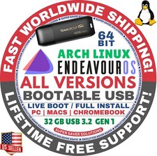 ENDEAVOUR LINUX OS LATEST | KDE PLASMA, XFCE | DVD, USB COMBOS | 64BIT | MAC, PC picture