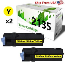 2PK DE2135 2135 Toner Cartridge 2130 2135 Laser Printer YELLOW picture