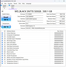 Western Digital WD_Black SN770 500GB NVMe M.2 SSD 99% Health picture