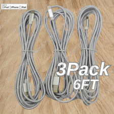 3Pack 6Ft Braided Charger Cable For iPhone 11 12 13 8 7 6 XR X 5 Heavy Duty Cord picture