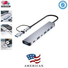 Upgrade】 USB C/USB Hub, Aluminum 7 in 1 USB C & USB Hub with USB 3.0, USB 2.0... picture