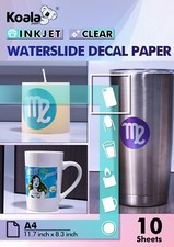 Koala Inkjet Water slide Decal Paper Clear A4 WaterSlide Transfer Paper 10 Sheet picture
