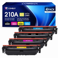 COMBUY 210A Toner Cartridges 4 Pack Black Cyan Yellow Magenta picture