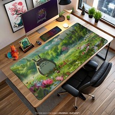 Studio Ghibli Totoro Desk Mat - Forest Meadow Scene Mouse Pad, Anime Gaming Gift picture
