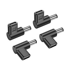 PNGKNYOCN 12V USB C to DC 5.5 x 2.1mm Converter,90 Degree x Black picture