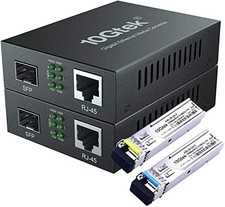 a Pair of Gigabit Ethernet Bidi Media Converter, SingleMode Single LC Fiber t... picture