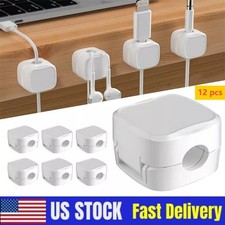 12 Pcs Cable Clip Grip Desk Wall Organizer Wire Cord Type USB Charger Holder US picture