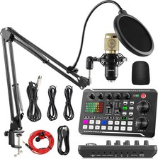 Podcast Equipment Bundle, F998 Live Sound Card with BM800 Recording Studio Micro picture