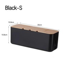 Bamboo Cable Management Box Desk Organizer Hide Wires Power Strips picture
